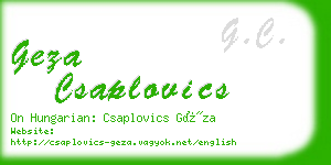 geza csaplovics business card